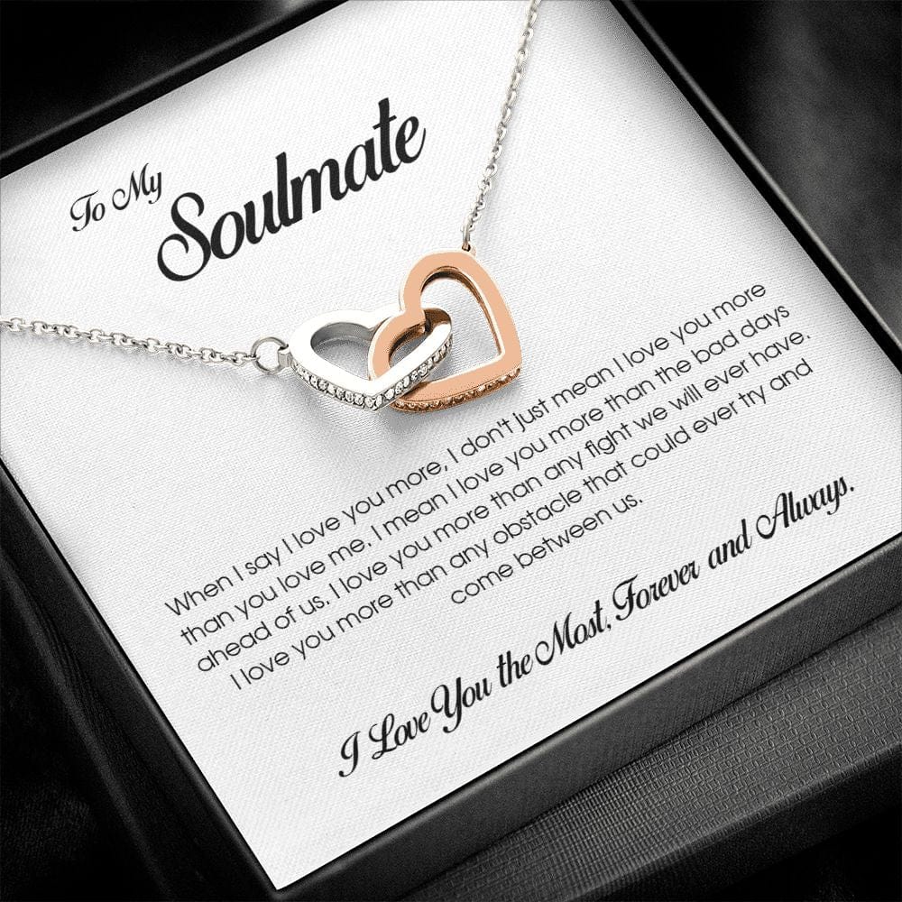 To My Soulmate, Interlocking Heart Necklace