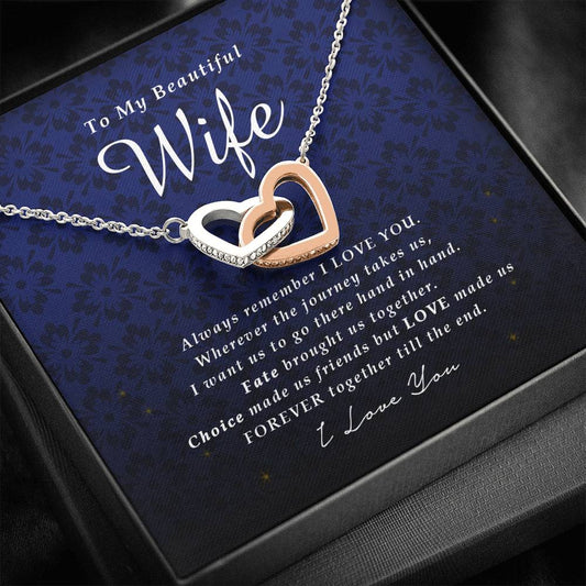 Interlocking Heart Necklace, To My Beautiful Wife