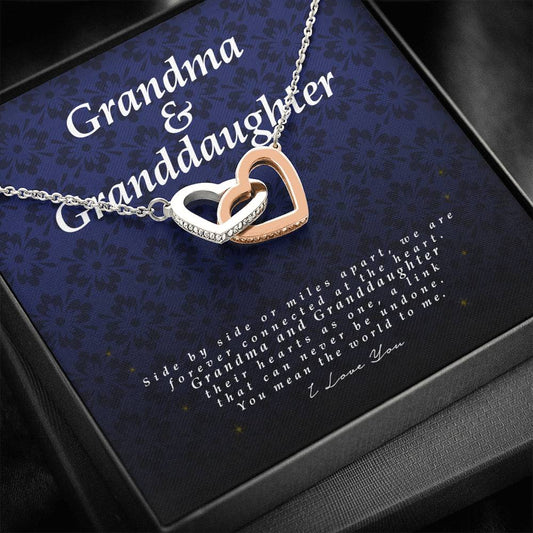 Interlocking Heart Necklace, Grandma and Granddaughter Gift