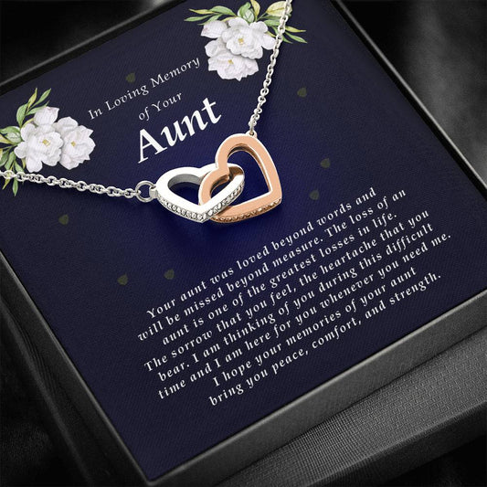 Interlocking Heart Necklace, In Memory of Your Aunt