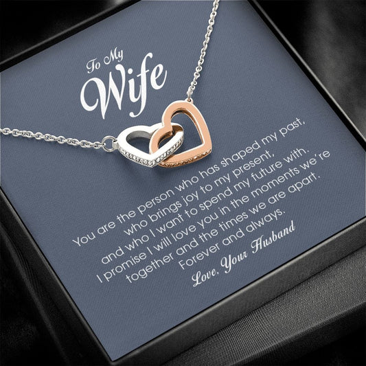 To My Wife, Interlocking Heart Necklace