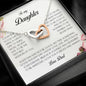 To My Daughter, Interlocking Heart Necklace, Gift from Dad