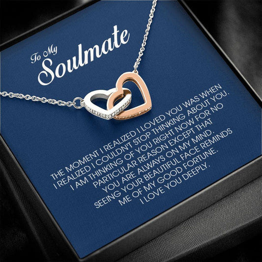 To My Soulmate, Interlocking Heart Necklace