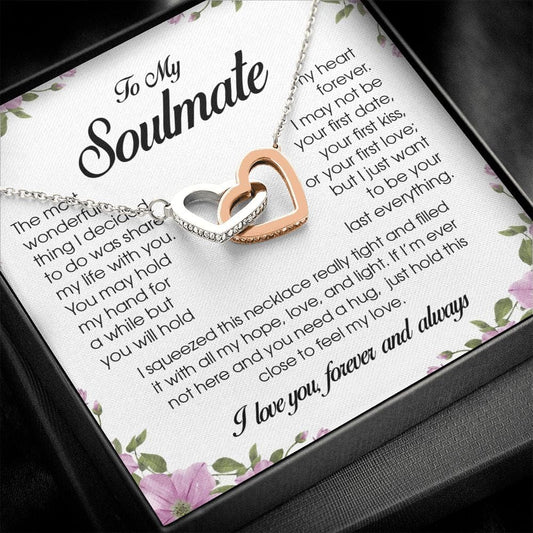 To My Soulmate, Interlocking Heart Necklace