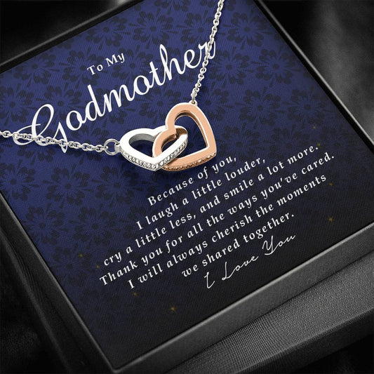Interlocking Heart Necklace, To My Godmother
