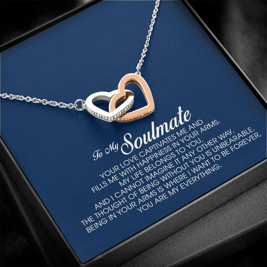 To My Soulmate, Interlocking Heart Necklace