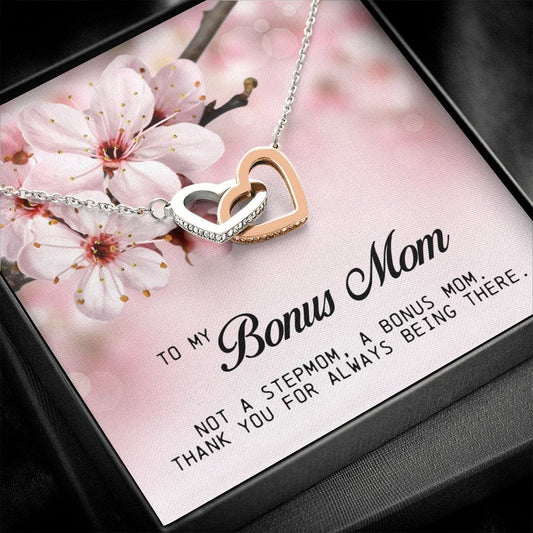 Bonus Mom Gift, Interlocking Heart Necklace