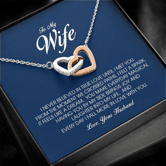 To My Wife, Interlocking Heart Necklace