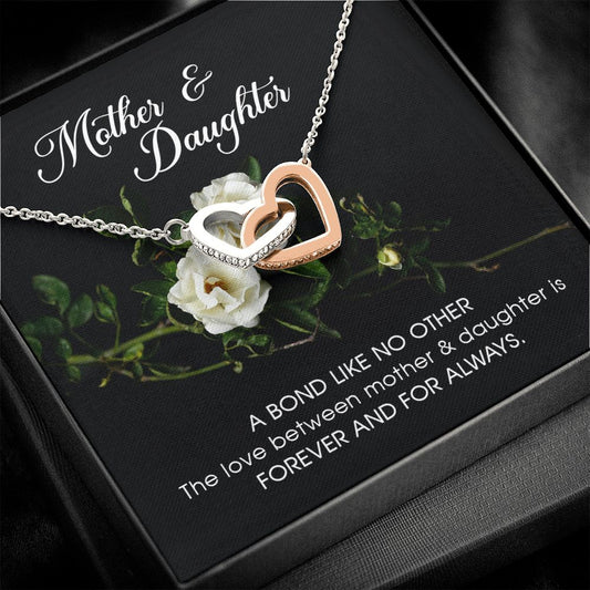 Mother & Daughter Gift, Interlocking Heart Necklace