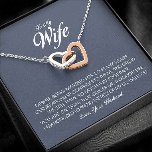 To My Wife, Interlocking Heart Necklace