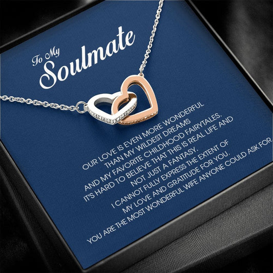 To My Soulmate, Interlocking Heart Necklace