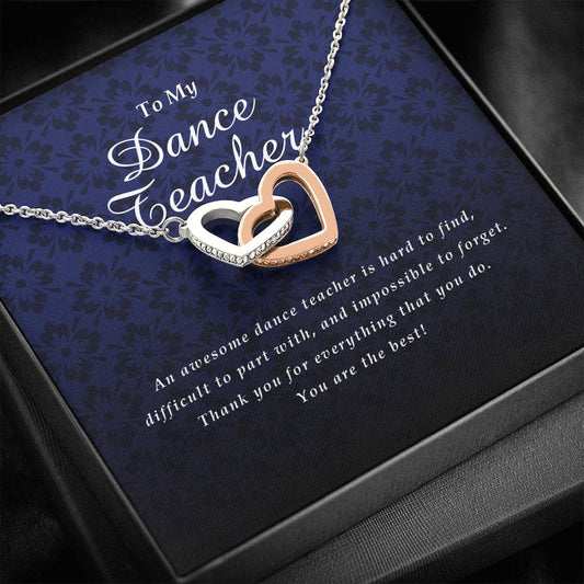 Interlocking Heart Necklace, Dance Teacher Gift