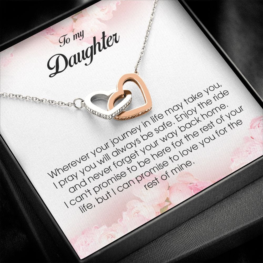 To My Daughter, Interlocking Heart Necklace