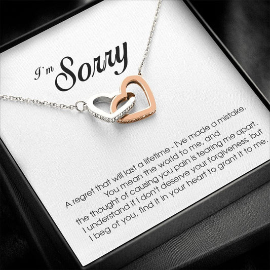 I'm Sorry Gift, Interlocking Heart Necklace