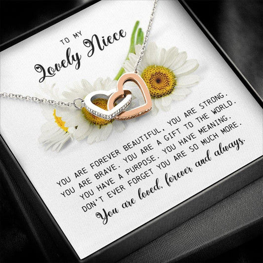 To My Lovely Niece, Interlocking Heart Necklace