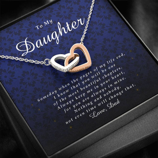 Interlocking Heart Necklace, Gift for Daughter from Dad