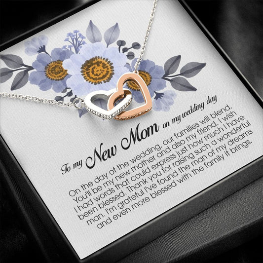 Mother In Law Gift on Wedding Day, Interlocking Heart Necklace