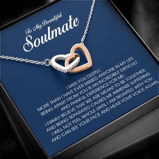 To My Soulmate, Interlocking Heart Necklace