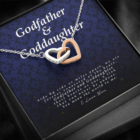 Interlocking Heart Necklace, Godfather and Goddaughter Gift