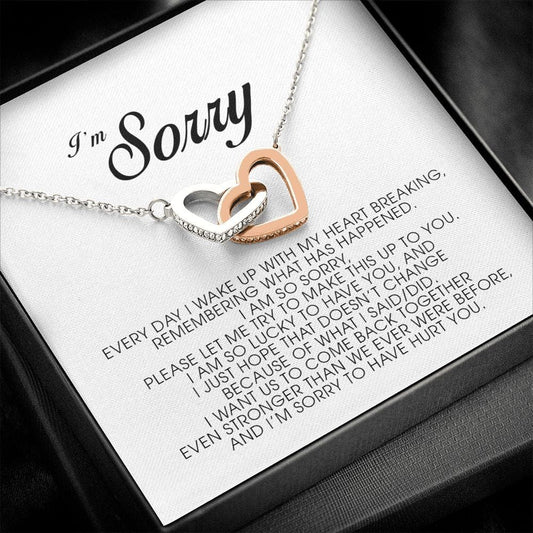 I'm Sorry Gift, Interlocking Heart Necklace
