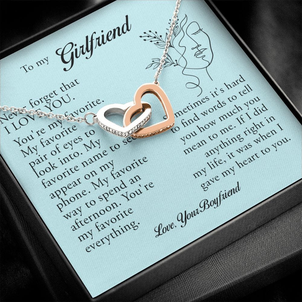 To My Girlfriend, Interlocking Heart Necklace