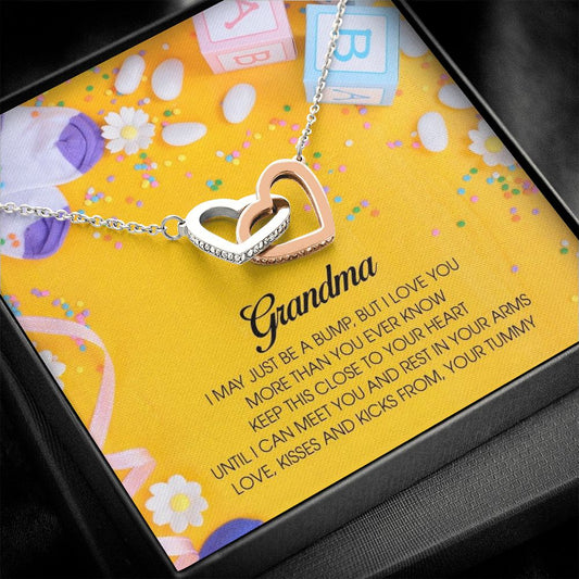 Soon to be Grandma Gift, Interlocking Heart Necklace
