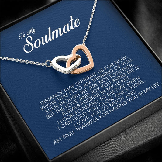 To My Soulmate, Interlocking Heart Necklace