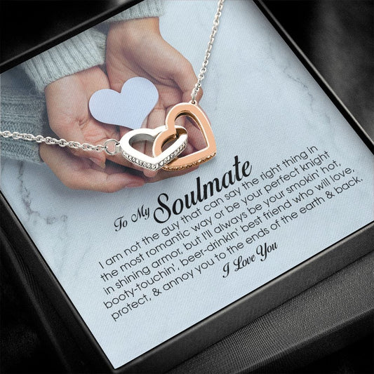 To My Soulmate, Interlocking Heart Necklace