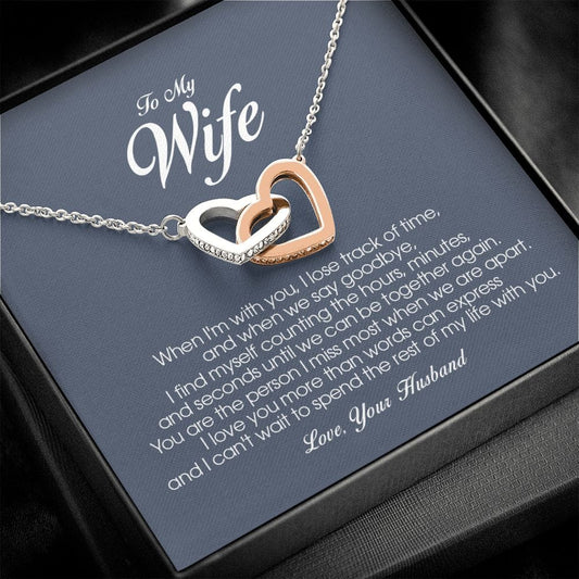 To My Wife, Interlocking Heart Necklace