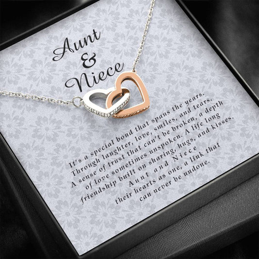 Interlocking Heart Necklace, Aunt and Niece Gift