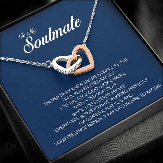 To My Soulmate, Interlocking Heart Necklace