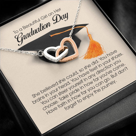 To a Beautiful Girl on Her Graduation Day, Interlocking Heart Necklace