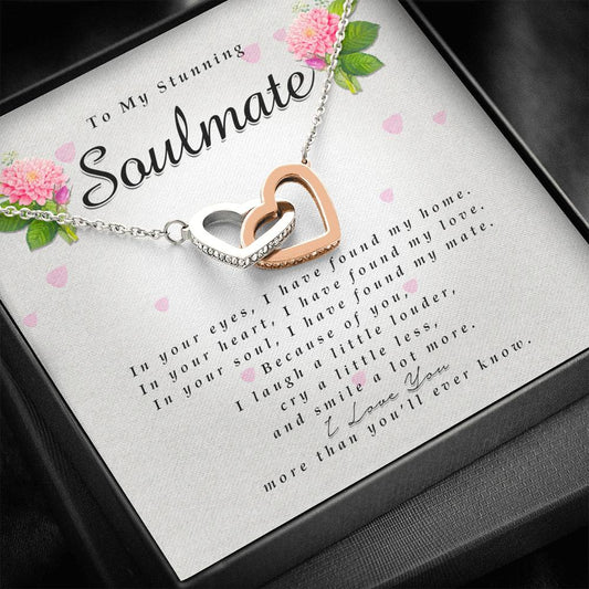 Interlocking Heart Necklace, To My Stunning Soulmate