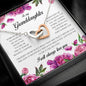 To My Granddaughter, Interlocking Heart Necklace