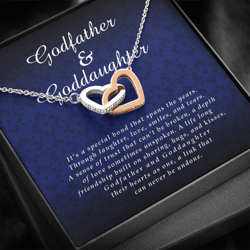 Godfather and Goddaughter Interlocking Heart Necklace
