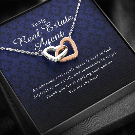 Interlocking Heart Necklace, Real Estate Agent Gift