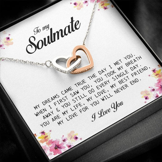 To My Soulmate, Interlocking Heart Necklace