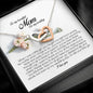 To My Beautiful Mom on My Wedding, Interlocking Heart Necklace