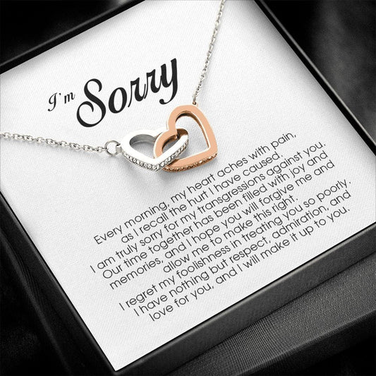 I'm Sorry Gift, Interlocking Heart Necklace