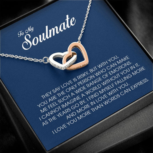 To My Soulmate, Interlocking Heart Necklace