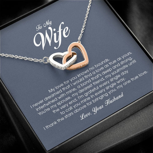 To My Wife, Interlocking Heart Necklace