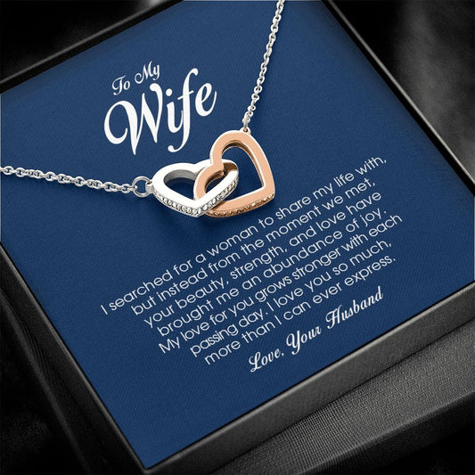 To My Wife, Interlocking Heart Necklace