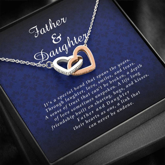 Father and Daughter Interlocking Heart Necklace