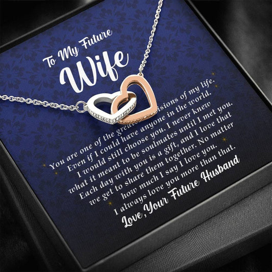 Interlocking Heart Necklace, Gift for Future Wife from Future Husband