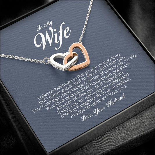To My Wife, Interlocking Heart Necklace