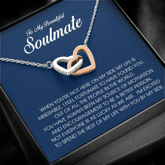 To My Soulmate, Interlocking Heart Necklace