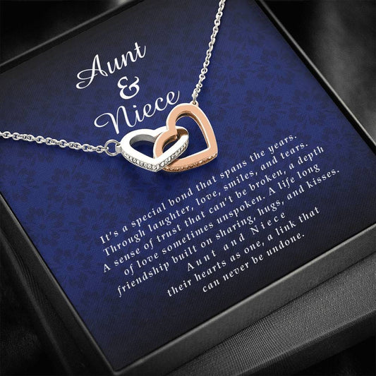 Aunt and Niece Interlocking Heart Necklace