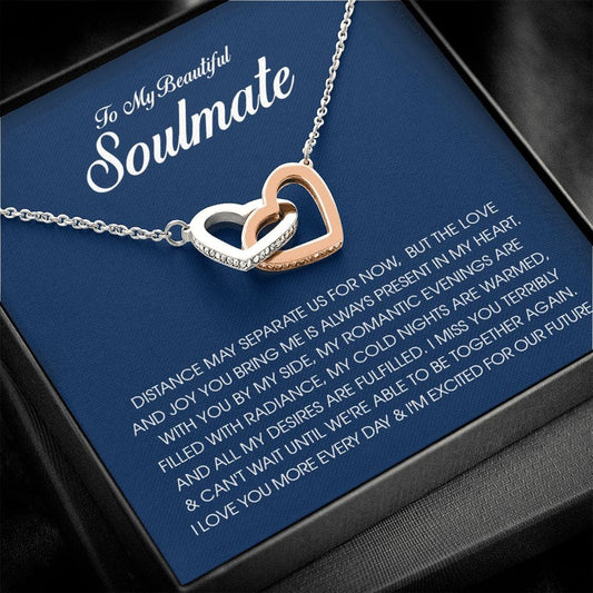 To My Soulmate, Interlocking Heart Necklace