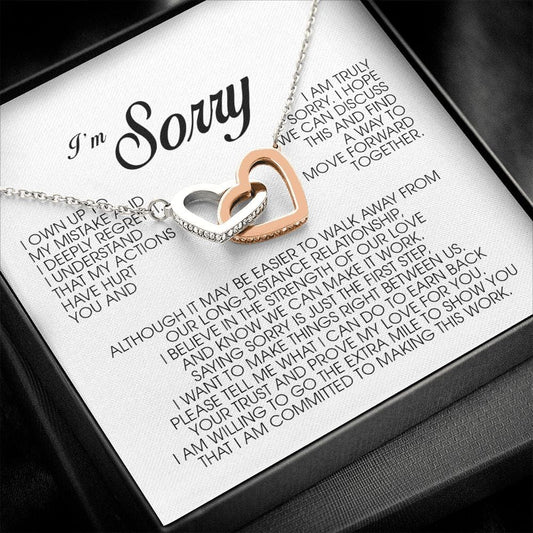 I'm Sorry Gift, Interlocking Heart Necklace