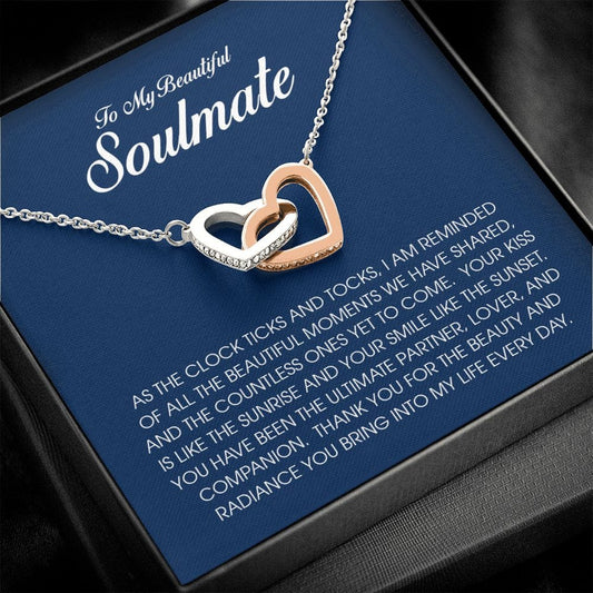 To My Soulmate, Interlocking Heart Necklace